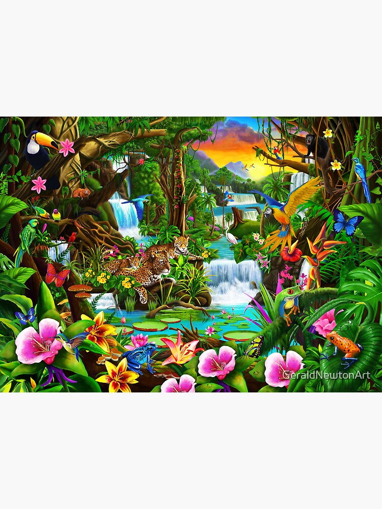 Rainforest Floral Pattern Art Print
