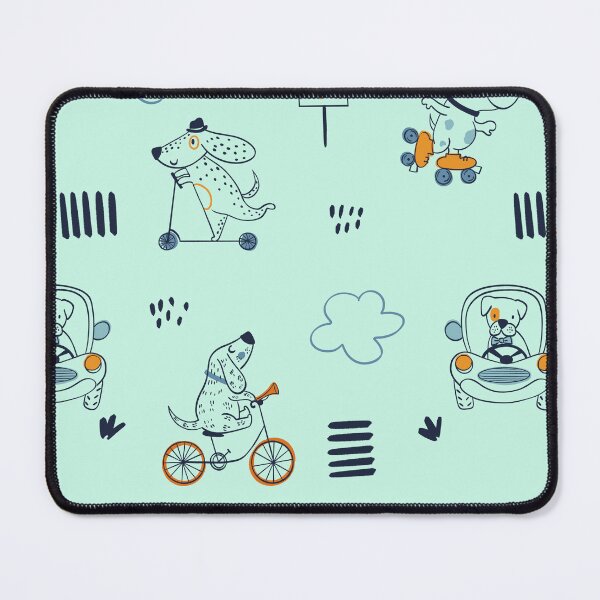 Item preview, Dog art riding a scooter, bicycle, automobile, skates designed and sold by Lady Bruniere.