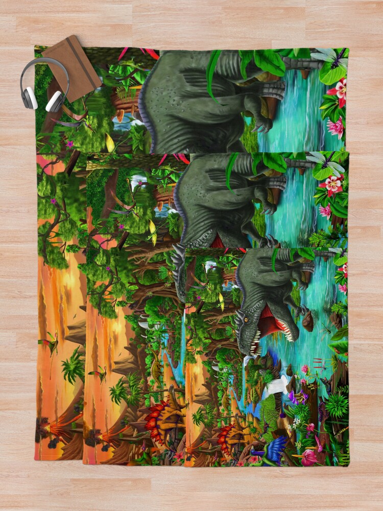 Alternate view of Jurassic Jungle Oasis Throw Blanket