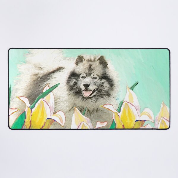 Item preview, Keeshond in Tulips designed and sold by alpendesigns.