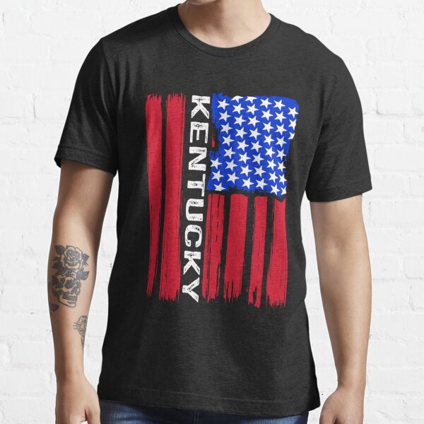 Louisville KY American Flag Skyline Distressed' Men's T-Shirt