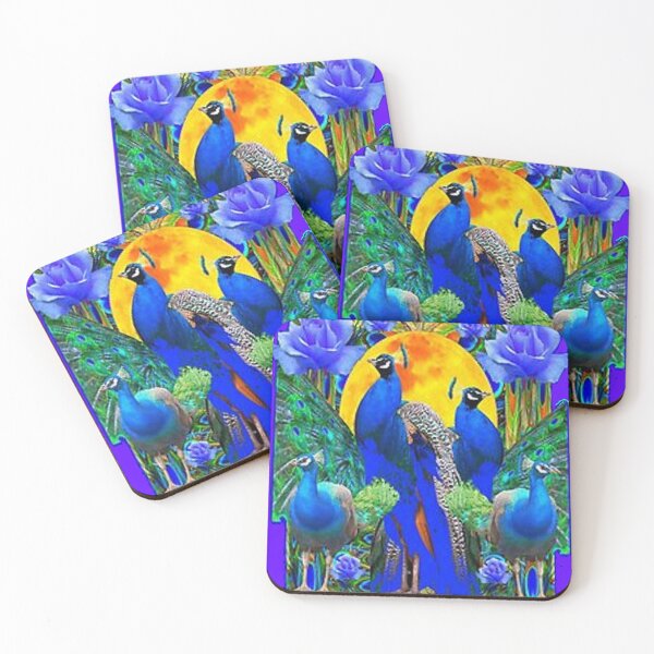 Item preview, BLUE PEACOCKS FULL MOON FANTASY ART designed and sold by sharlesart.