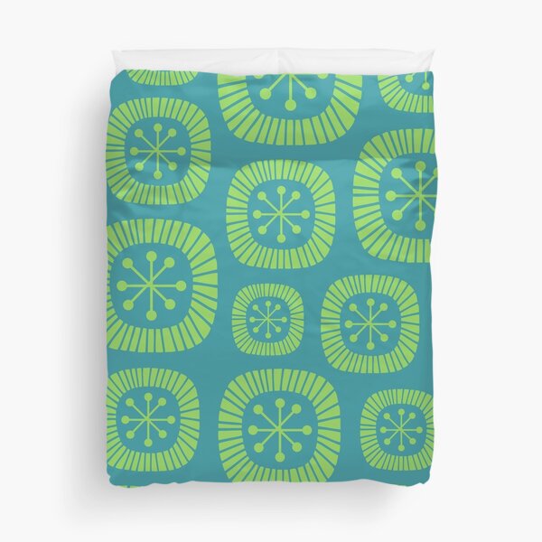 Item preview, Mid-Century Modern Atomic Abstract Composition 430 Turquoise and Chartreuse designed and sold by tonymagnerart.