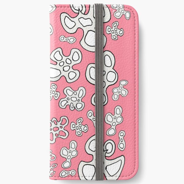 Amoeba pink, black and white pattern iPhone Wallet