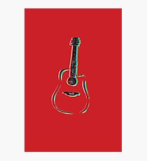 Guitar on Red Photographic Print