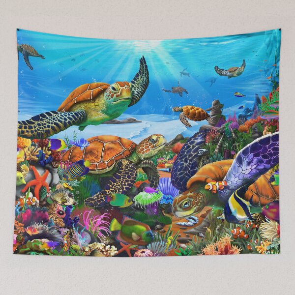 Item preview, Amazing Undersea Turtles designed and sold by GeraldNewtonArt.