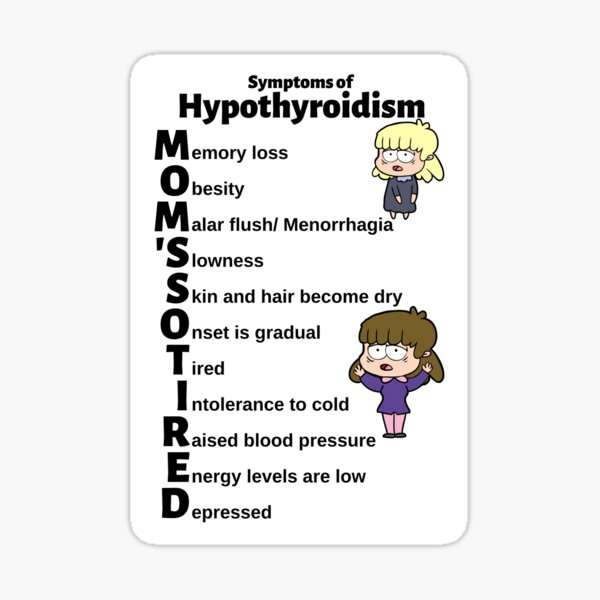 Symptoms Of Hypothyroidism Medical Mnemonic Sticker For Sale By Caregiverology Redbubble