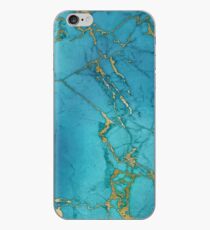 Aqua marble with gold phone skin cover iPhone Case