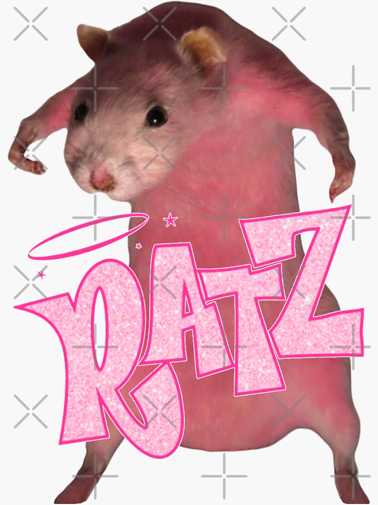 Thumbnail 3 of 3, Sticker, HQ Pink Rat Ratz Meme designed and sold by fomodesigns.