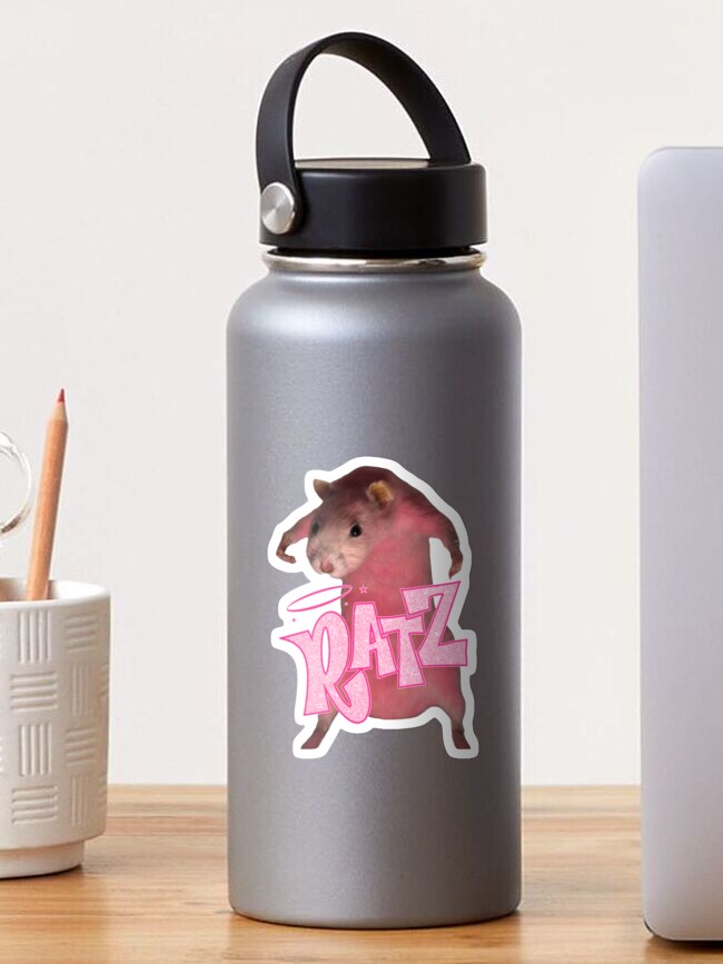 Thumbnail 1 of 3, Sticker, HQ Pink Rat Ratz Meme designed and sold by fomodesigns.