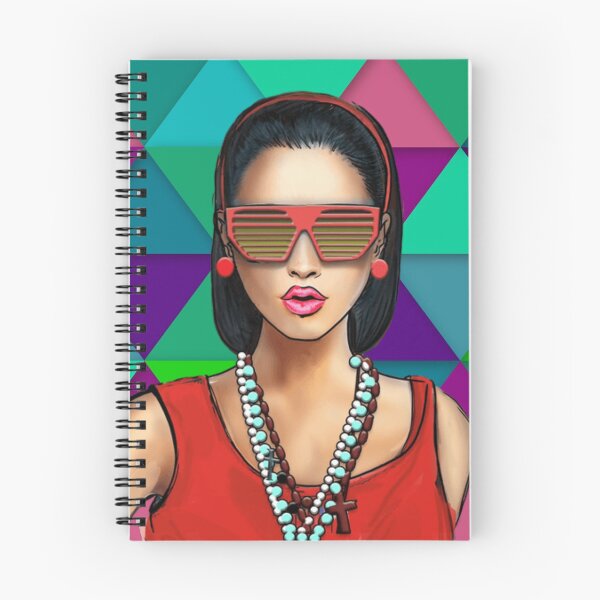 Item preview, Retro Lady with Colorful Diamond Background designed and sold by TotallyRetroArt.