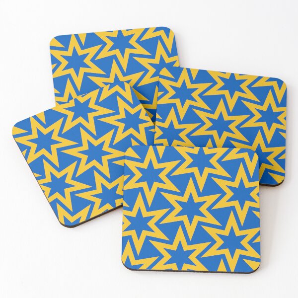 Item preview, Blue and Yellow Geometric Big Stars Repeating Pattern designed and sold by TMBTM.