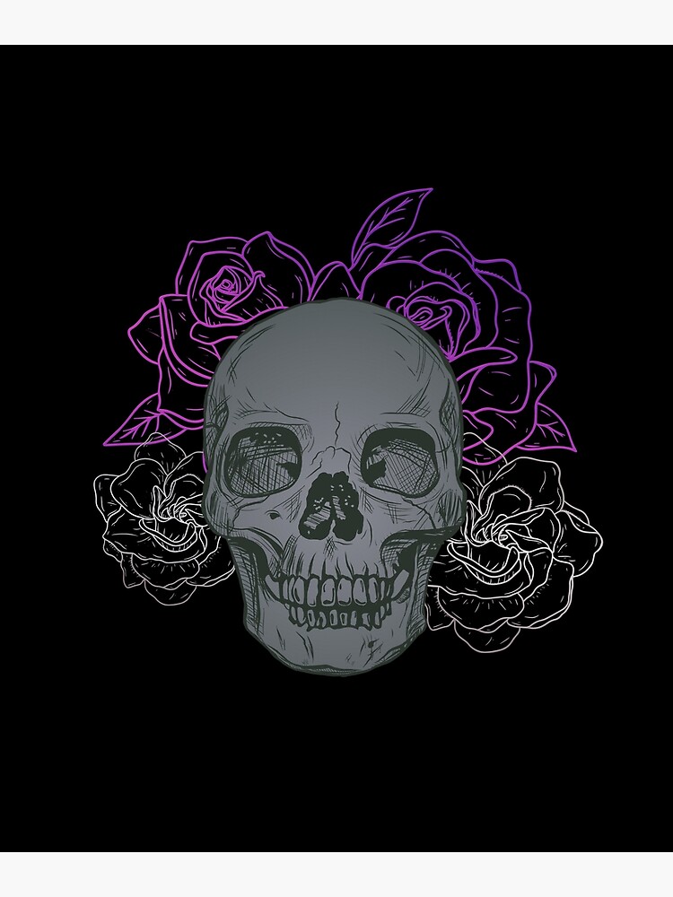 "Skull and Roses Asexual Pride, Pride Month 2022" Poster for Sale by