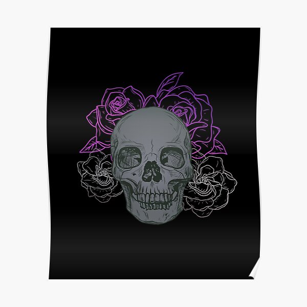 "Skull and Roses Asexual Pride, Pride Month 2022" Poster for Sale by