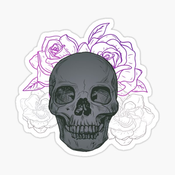 "Skull and Roses Asexual Pride, Pride Month 2022" Sticker for Sale by