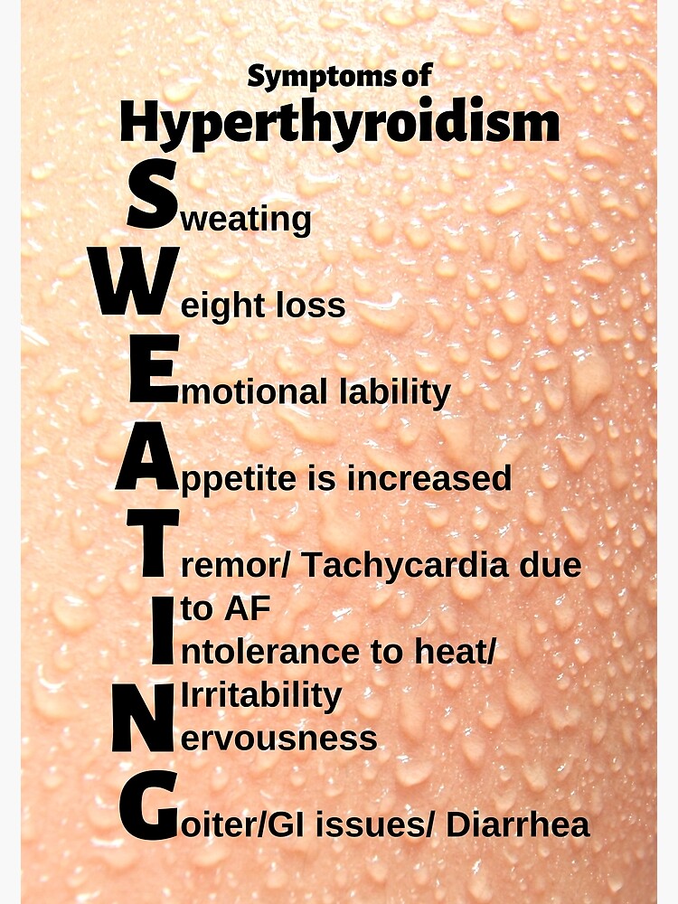 Symptoms Of Hyperthyroidism Medical Mnemonic Poster By Caregiverology Redbubble