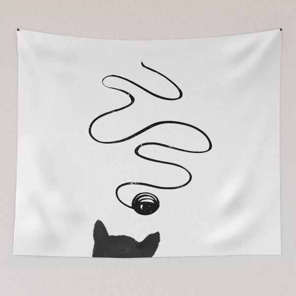 Item preview, Playful Black Cat With Ribbon designed and sold by coraeklund.