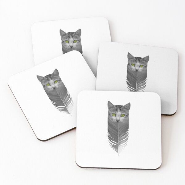 Item preview, cute cat head with live eye and fether, funny owl shape designed and sold by ApurwaArtShop.