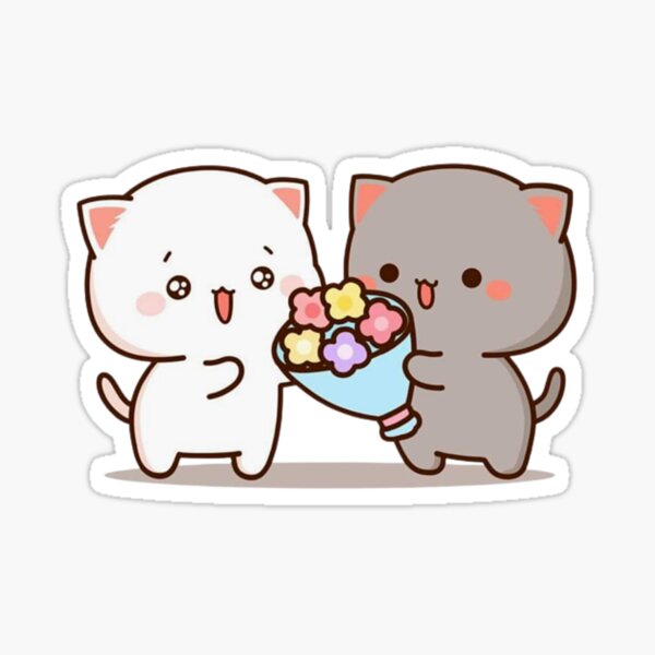Peach And Goma Plush Sticker
