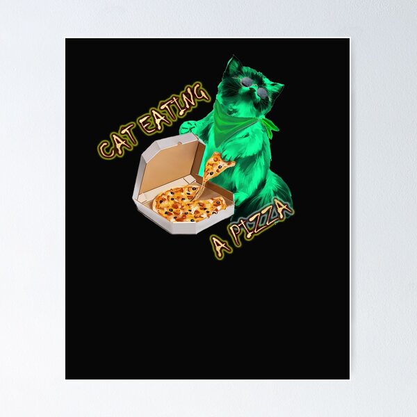 Item preview, CAT EATING A PIZZA IS CUTE AND FUNNY. designed and sold by stopamoment.