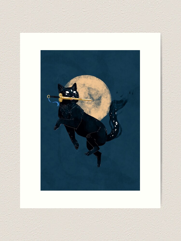 Alternate view of Moon Kitten Art Print