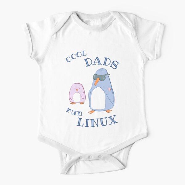 Cool Dads Run Linux Short Sleeve Baby One-Piece