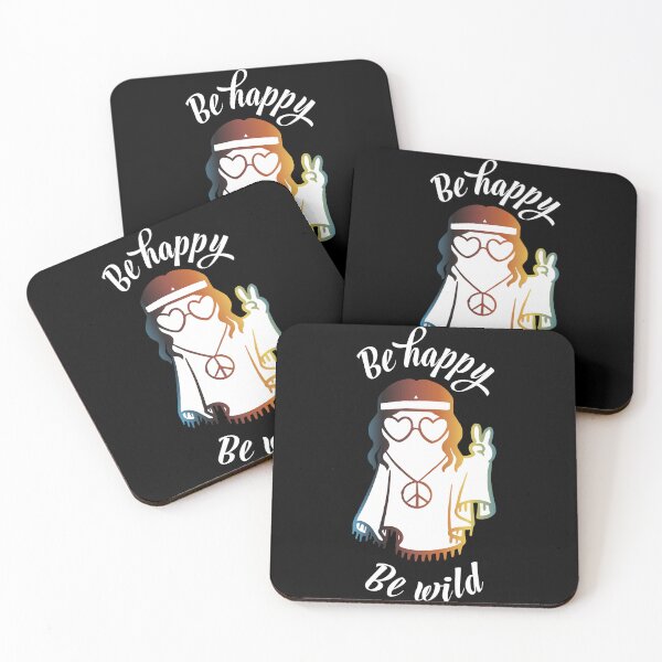 Item preview, be happy be wild retro funny hippy designed and sold by TATSANDARTS.