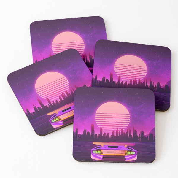 Item preview, Car with Retro Sunset designed and sold by TotallyRetroArt.