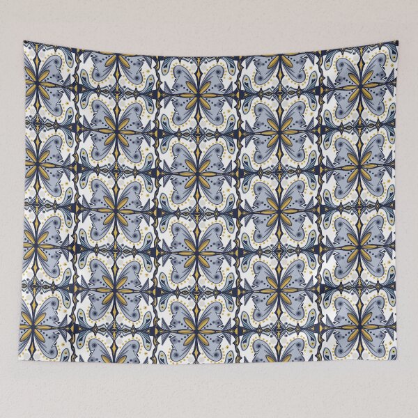 Item preview, Blue and yellow portuguese tiles designed and sold by MartaCrokis.