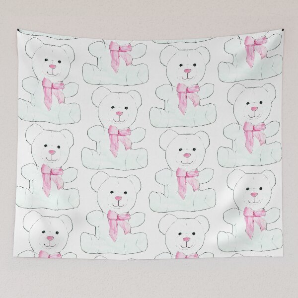 Item preview, Pink Bow White Bear designed and sold by Rebekah Walker.