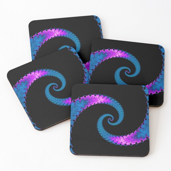 Item preview, Twin Fibonacci Spiral in Purple and Blue - Fractal Art designed and sold by LaRoach Digital Arts.