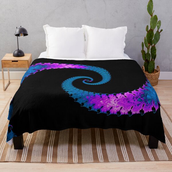 Item preview, Twin Fibonacci Spiral in Purple and Blue - Fractal Art designed and sold by LaRoach Digital Arts.