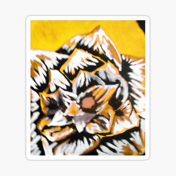 Yellow Abstract Flowers Sticker