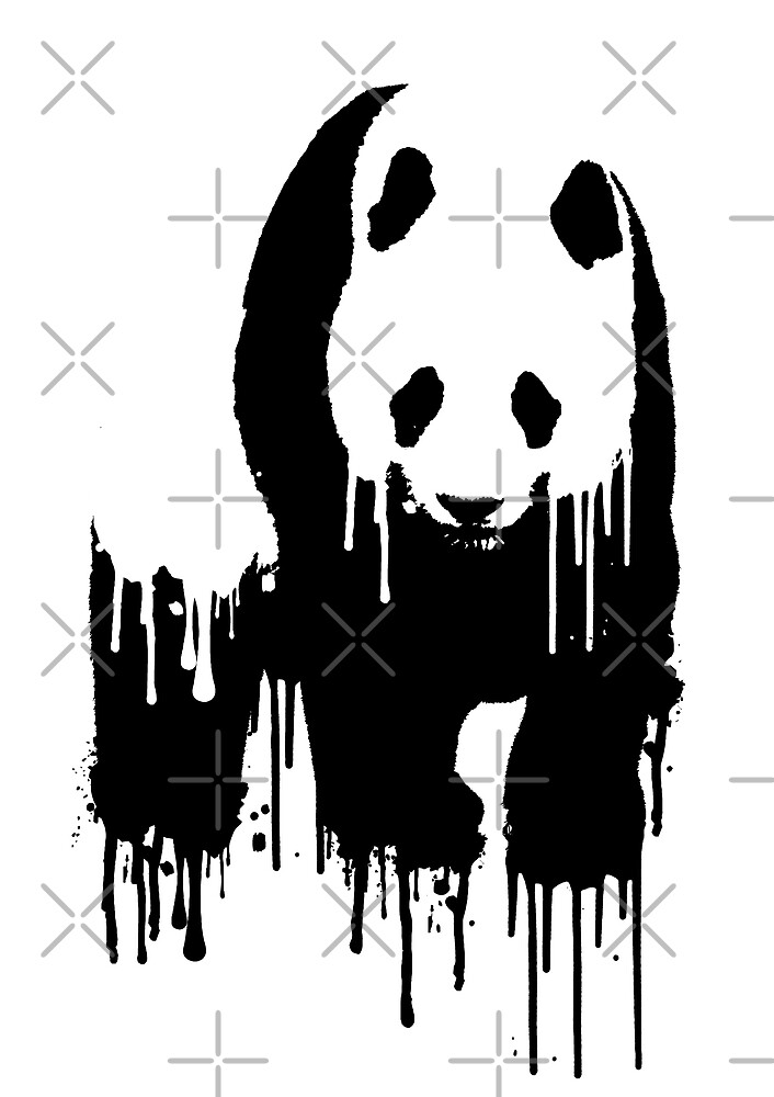 Paint Drip Panda By Monsterplanet Redbubble