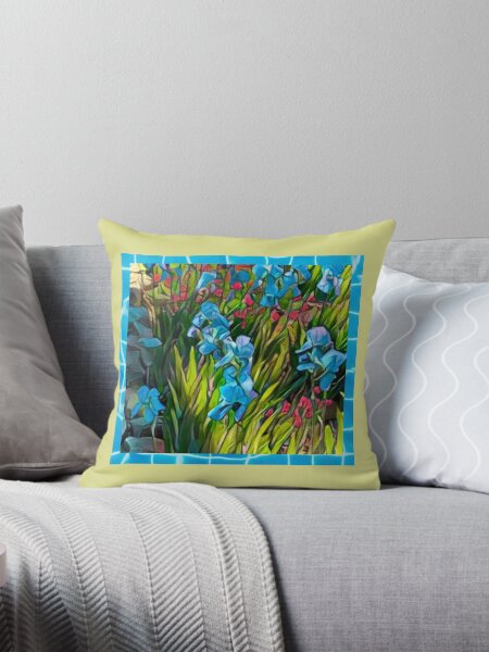 Item preview, Blue Irises with Blue Border designed and sold by oh-bi-me.