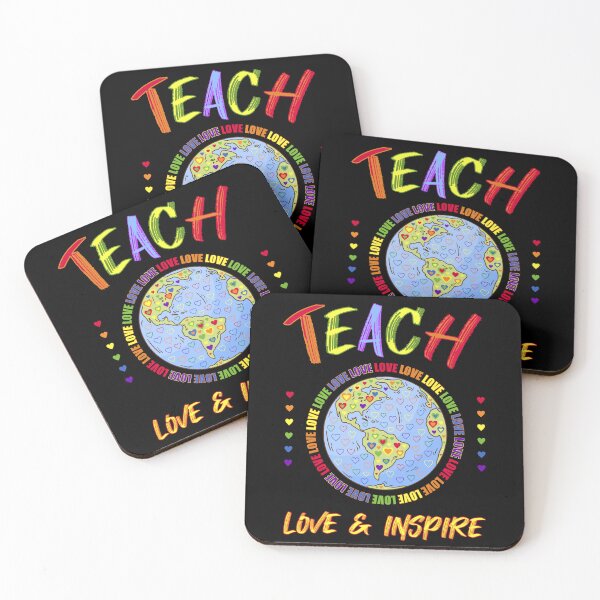 Item preview, Teacher Ally LGBT Love Inspire Rainbow Hearts designed and sold by artfulnotebook.