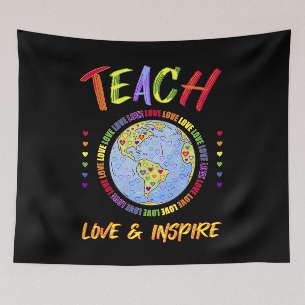 Item preview, Teacher Ally LGBT Love Inspire Rainbow Hearts designed and sold by artfulnotebook.