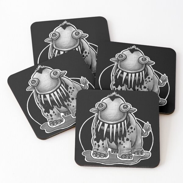 Item preview, Black Spotted Toothy Monster Creature - Grayscale designed and sold by CreatureSketch.