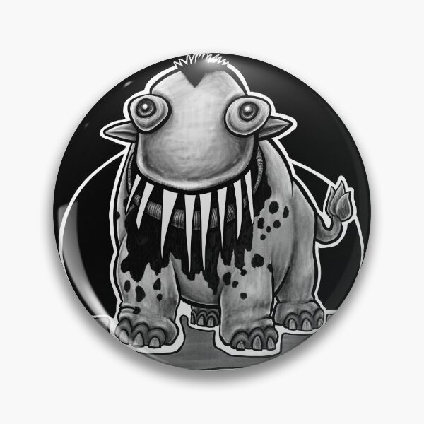 Artikelvorschau, Black Spotted Toothy Monster Creature - Grayscale entworfen und verkauft von CreatureSketch.