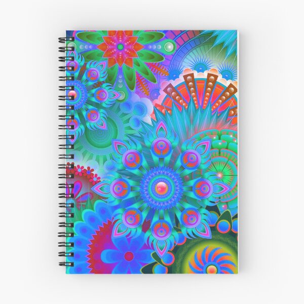 Item preview, Retro Inspired Blue Floral Mandala designed and sold by TotallyRetroArt.