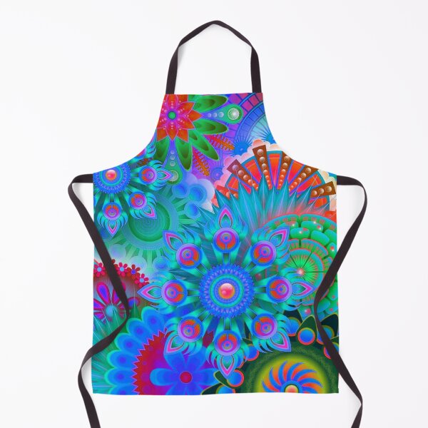Item preview, Retro Inspired Blue Floral Mandala designed and sold by TotallyRetroArt.