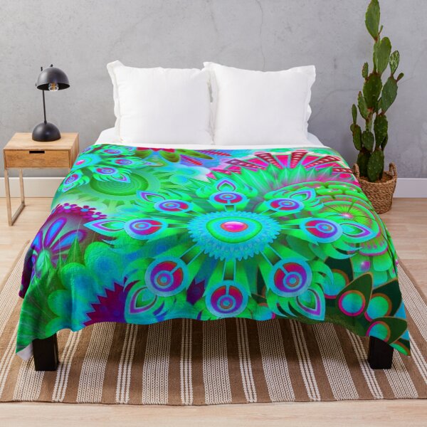 Item preview, Retro Inspired Green Floral Mandala designed and sold by TotallyRetroArt.