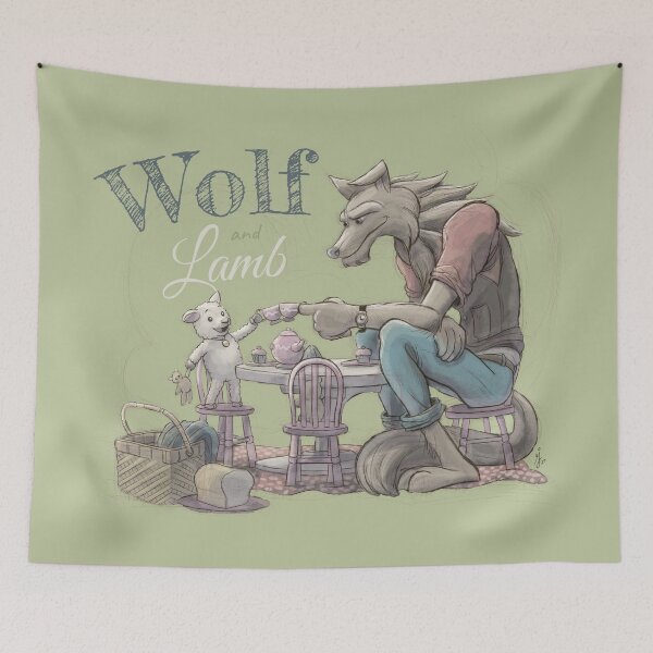 Item preview, Wolf and Lamb Tea Party designed and sold by FIGI.