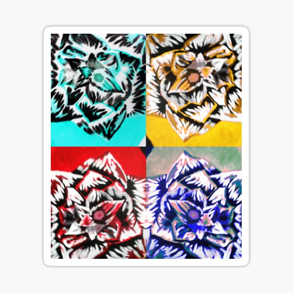 Pop Art Abstract Flowers Sticker