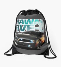 Hawaii Five-O Black Camaro (White Outline) Drawstring Bag