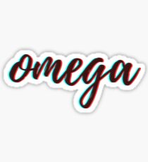 Pegatina retro 3D - omega