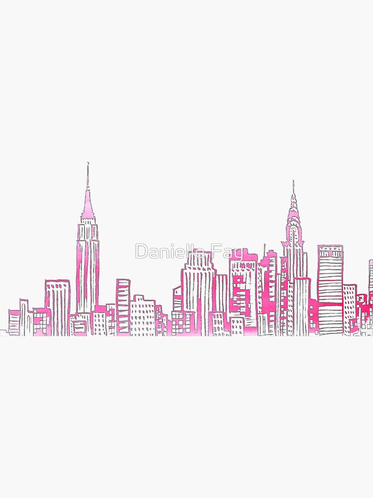 Thumbnail 3 of 3, Sticker, NYC Skyline designed and sold by doodlesbydani.