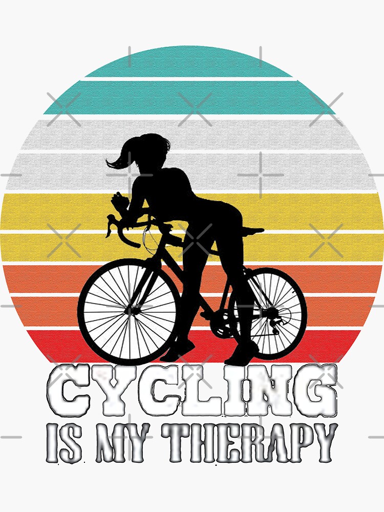 Cycling Is My Therapy Sticker For Sale By Nanaschop Redbubble