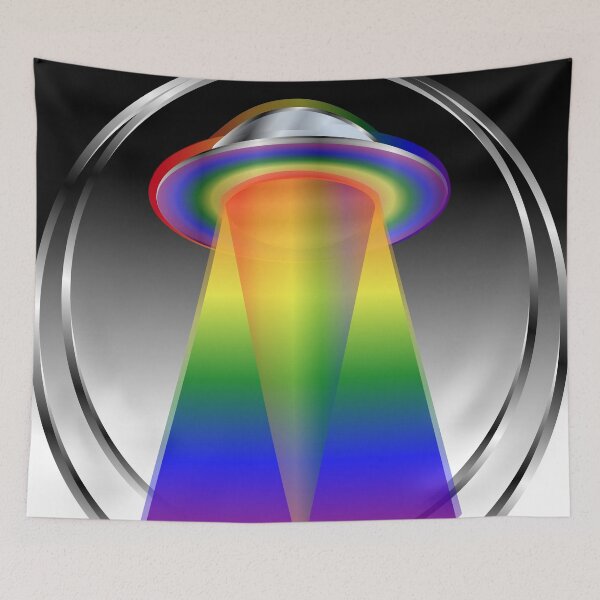 Item preview, ufo rainbow pride tractor beam designed and sold by MiraNomegusta.