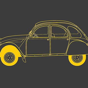 Artwork thumbnail, Yellow Citroën 2CV by thedrumstick